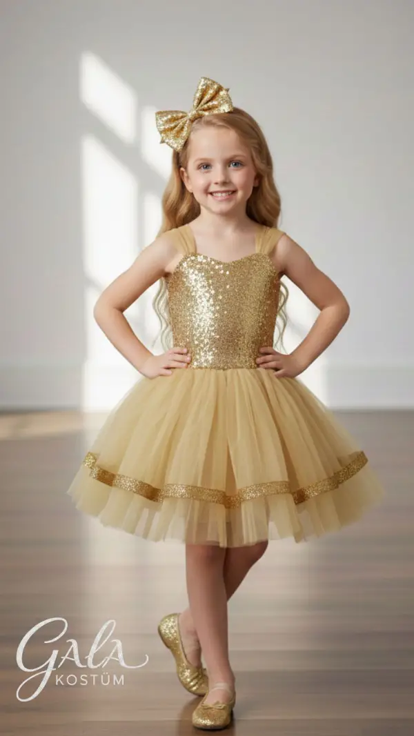 Gold Tarz Elbise Okul Kıyafet Kostümü