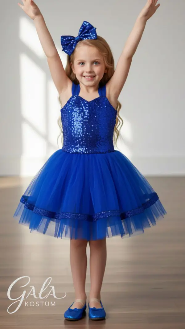 Mavi Tarz Elbise Okul Kıyafet Kostümü