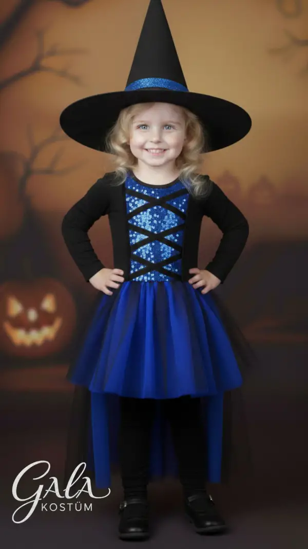 Mavi Hollowen Kız Çocuk Kostümü 