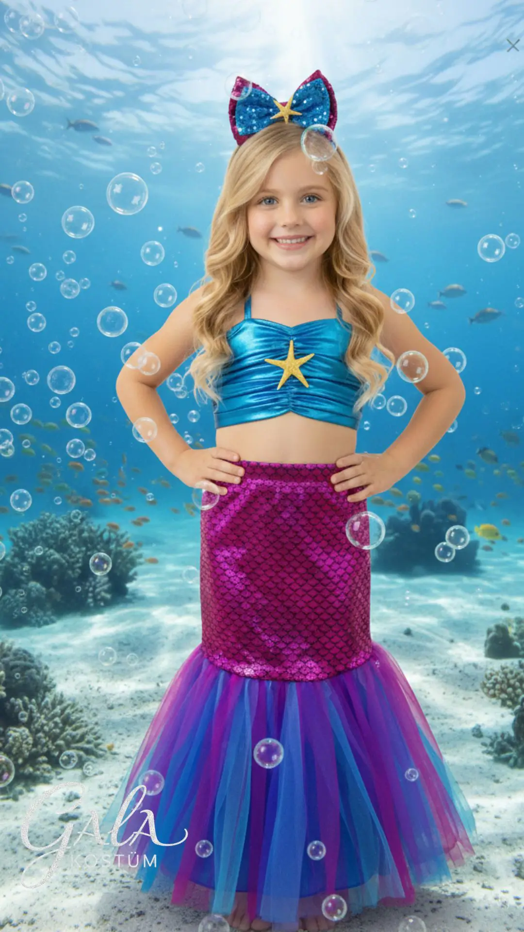 Deniz Kızı Çocuk Kostümü